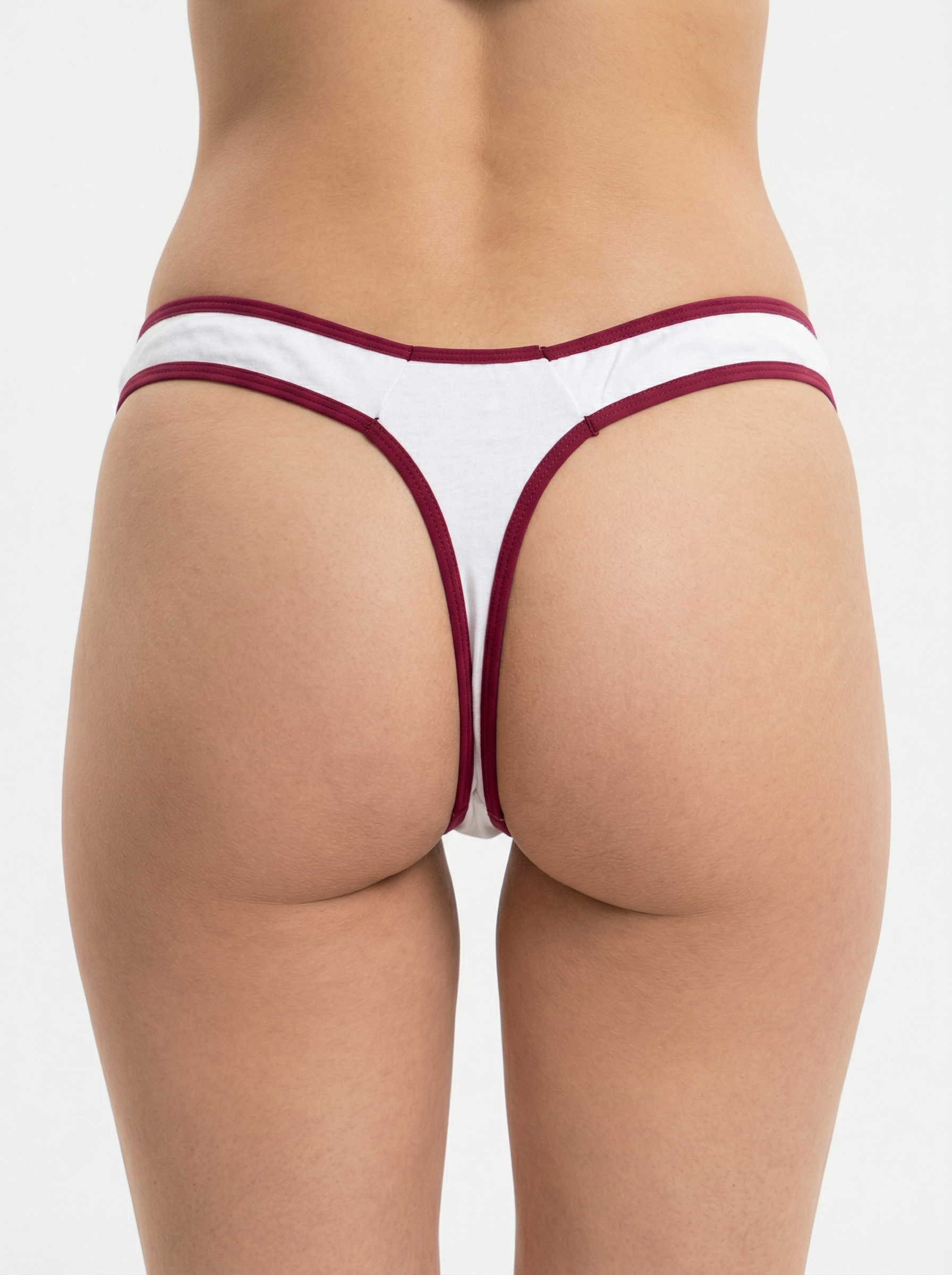 Kit 5 Calcinhas Branca Costura Vermelha - Inti®️